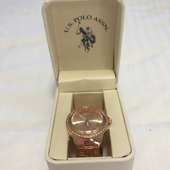 Rose gold polo watch